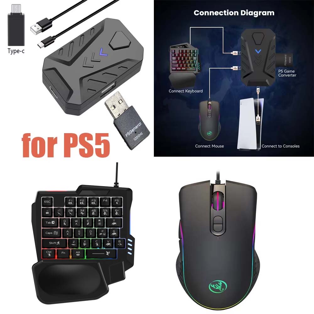 Gaming Console Latest - PS5 için oyun klavyesi fare kombinasyonu